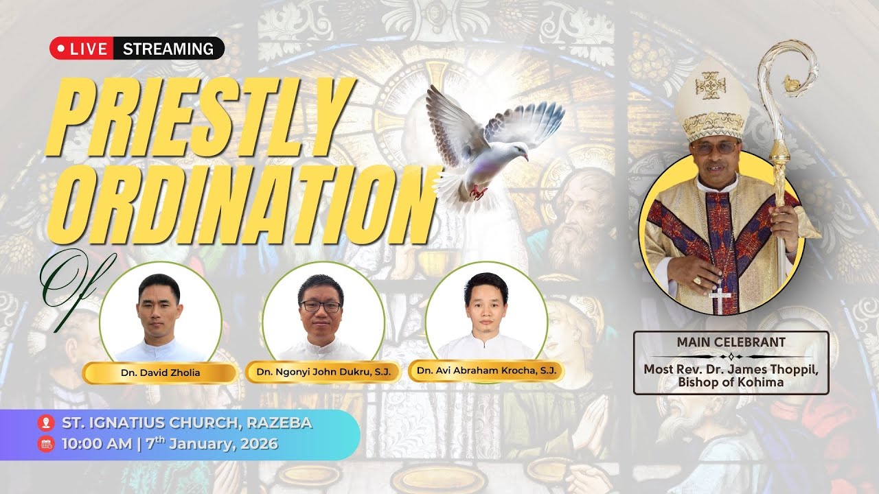 LIVE | Priestly Ordination of Deacons: David Zholia, Ngonyi John Dukru, SJ & Avi Abraham Krocha, SJ