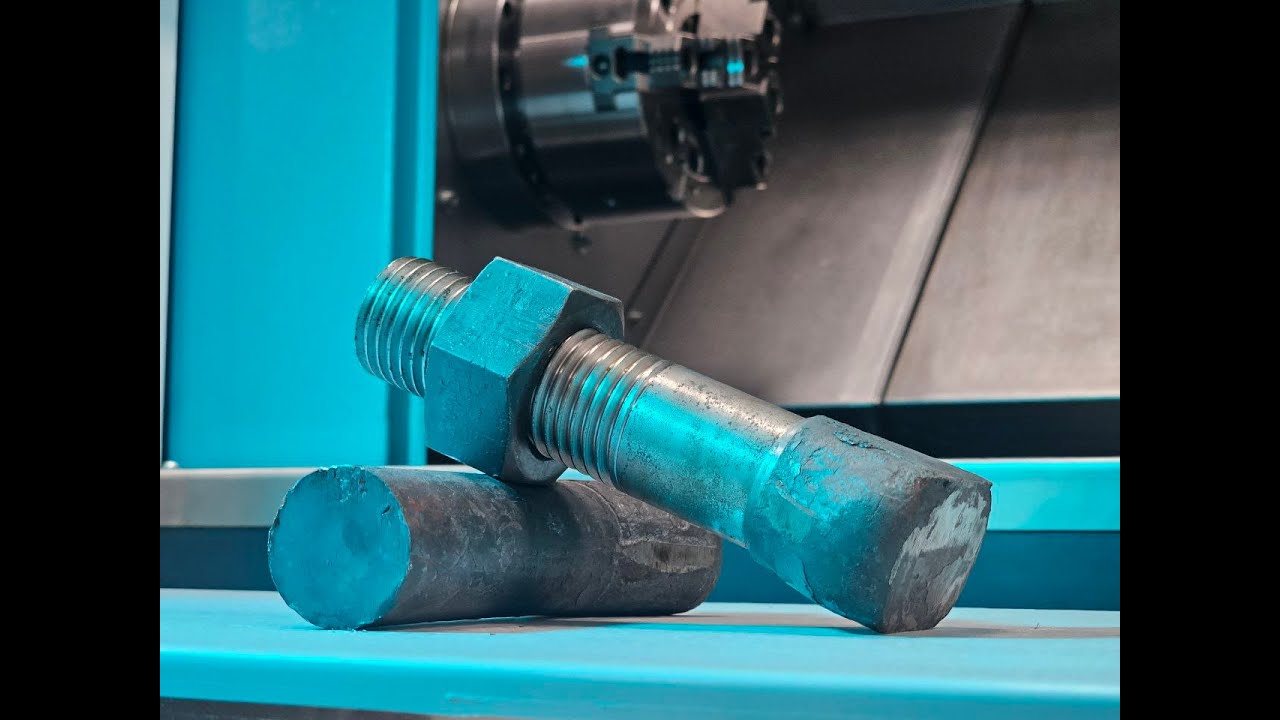 Изготовление болта на ЧПУ | CNC Bolt Machining Process