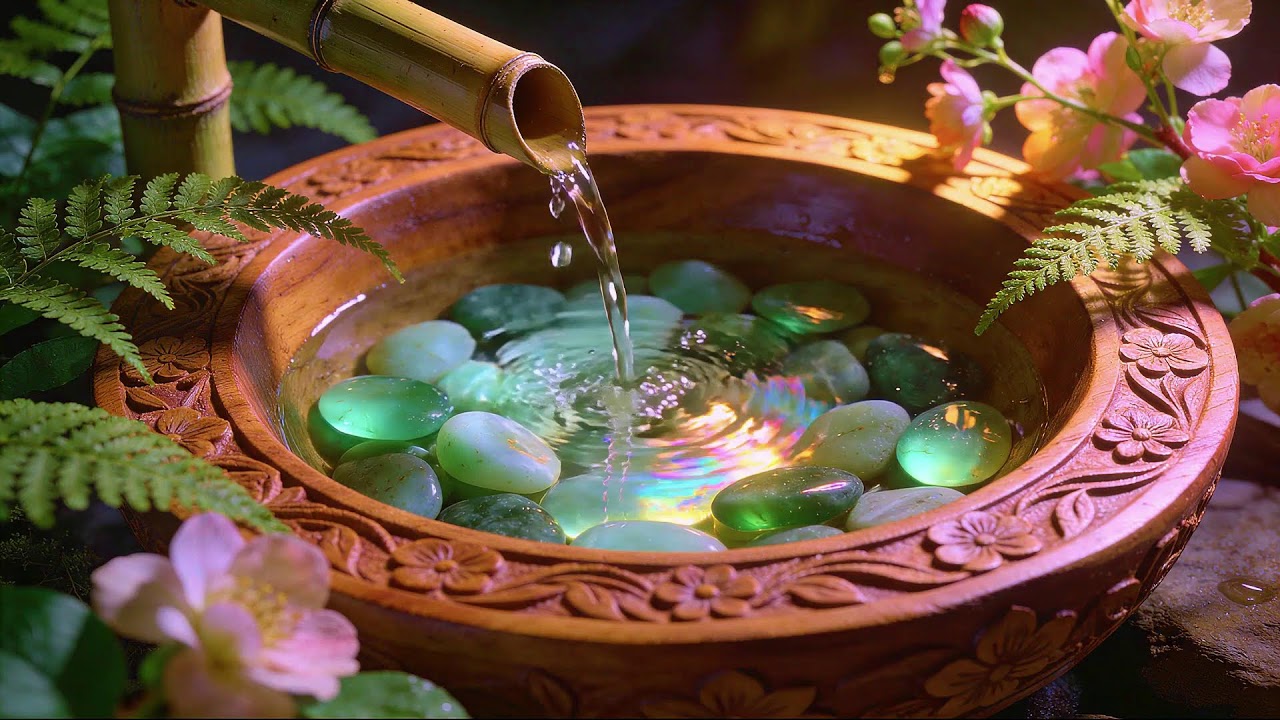 Relaxing Sleep Therapy || Gentle Piano + Bamboo Water Flow for Stress-Free Night