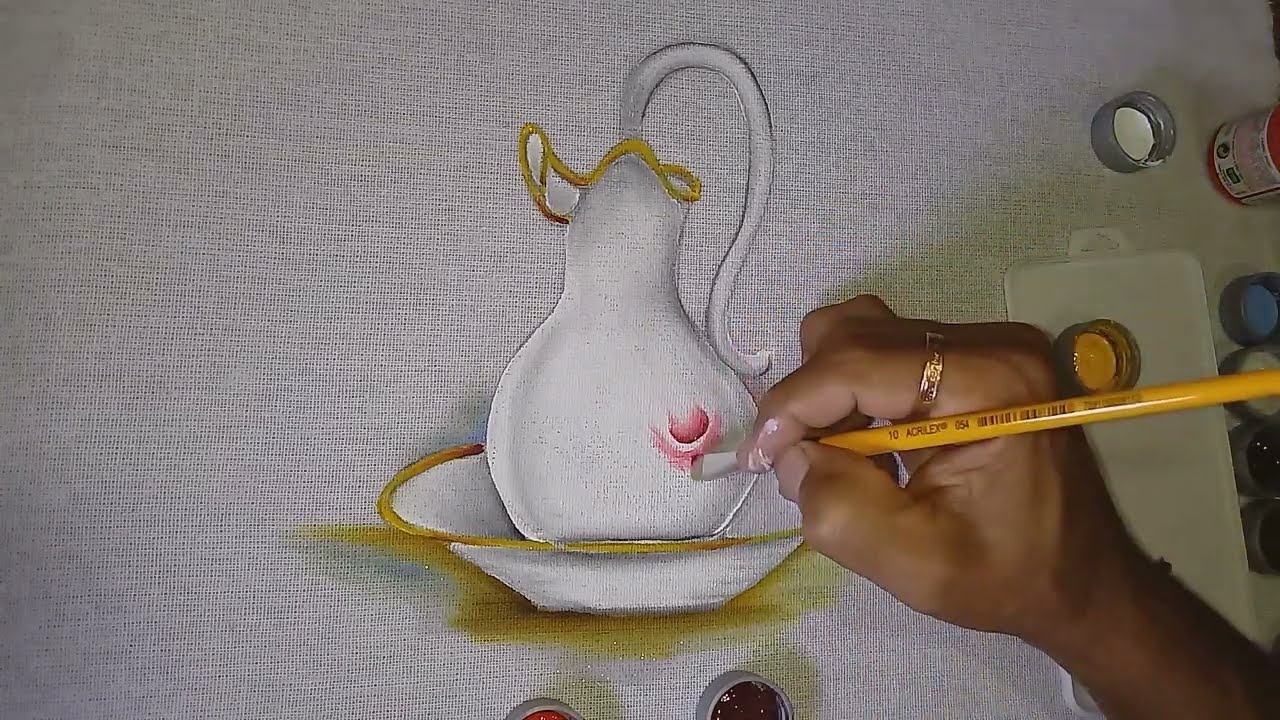 Roberto Ferreira - Aprenda a pintar Jarra de Porcelana e acabamento Gestual
