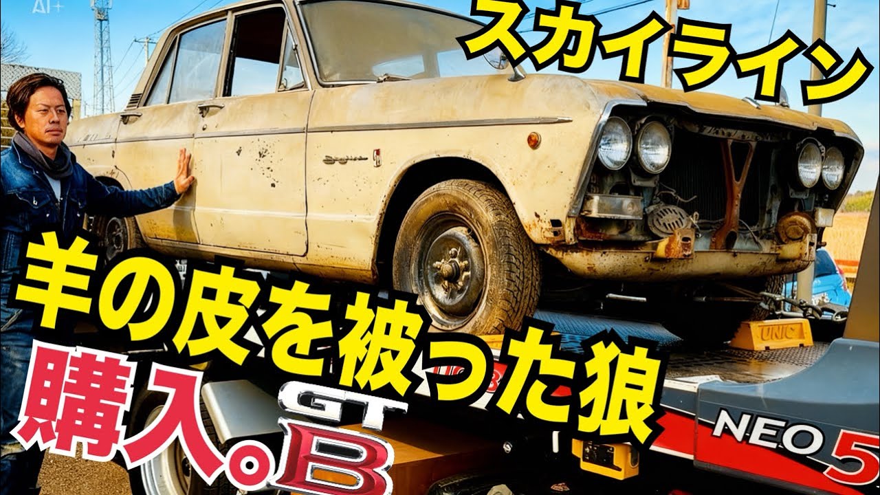 40年間眠ってた、伝説のスカイライン　購入した結果　　スカイライン2000GT 54B 日産プリンス　水戸道楽