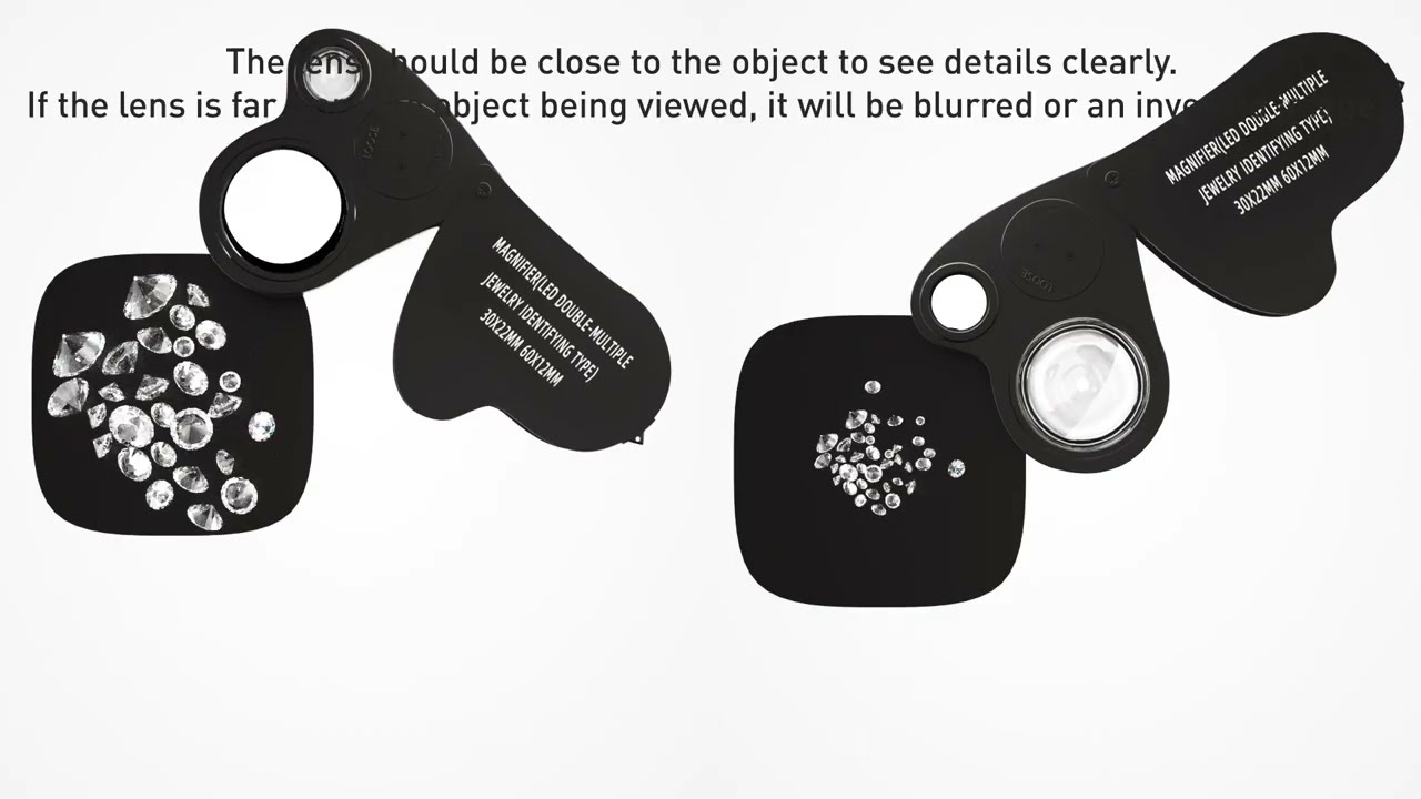 JARLINK 30X 60X Illuminated Jewelers Eye Loupe Magnifier, with Bright LED Light