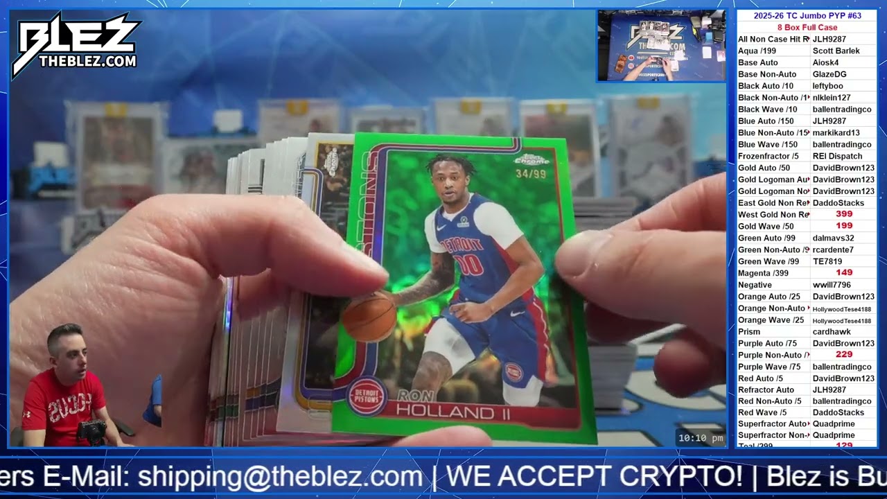 2025-26 Topps Chrome Jumbo NBA 8 Box Full Case Break #63 Pick Your Parallel