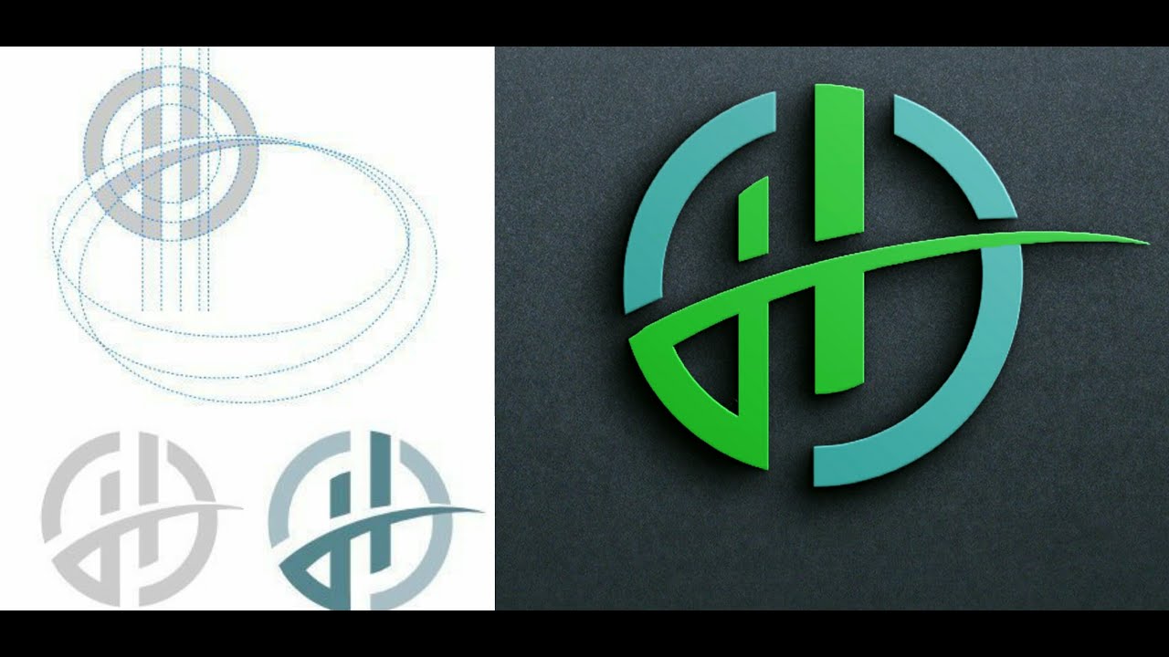 Gradient letter H logo design in CorelDraw | How to make swirl logo design in  | #coreldrawtutorial