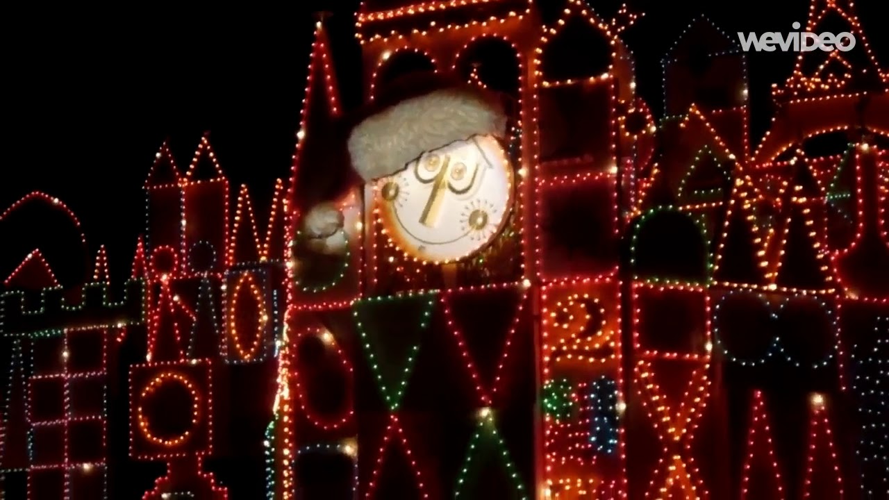 It's a Small World Holiday 2018 Clock Tower and Parade Show Both Day and Night + Lighting Ceremony
