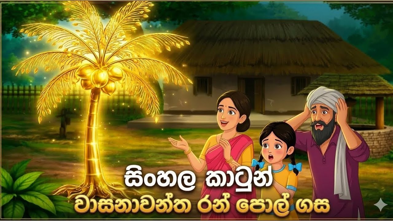 මායාකාර රත්තරං පොල් ගහ| #cartoon ##sinhalakathandara