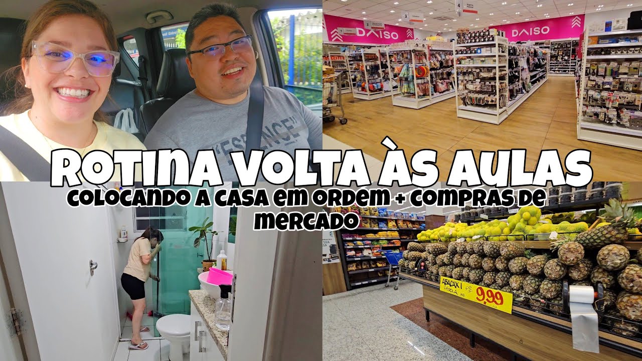 COMPRAS DE REPOSIÇÃO NO MERCADO | FOMOS NA DAISO | ROTINA VOLTA ÀS AULAS | FAXINA E JANTAR DELICIOSO