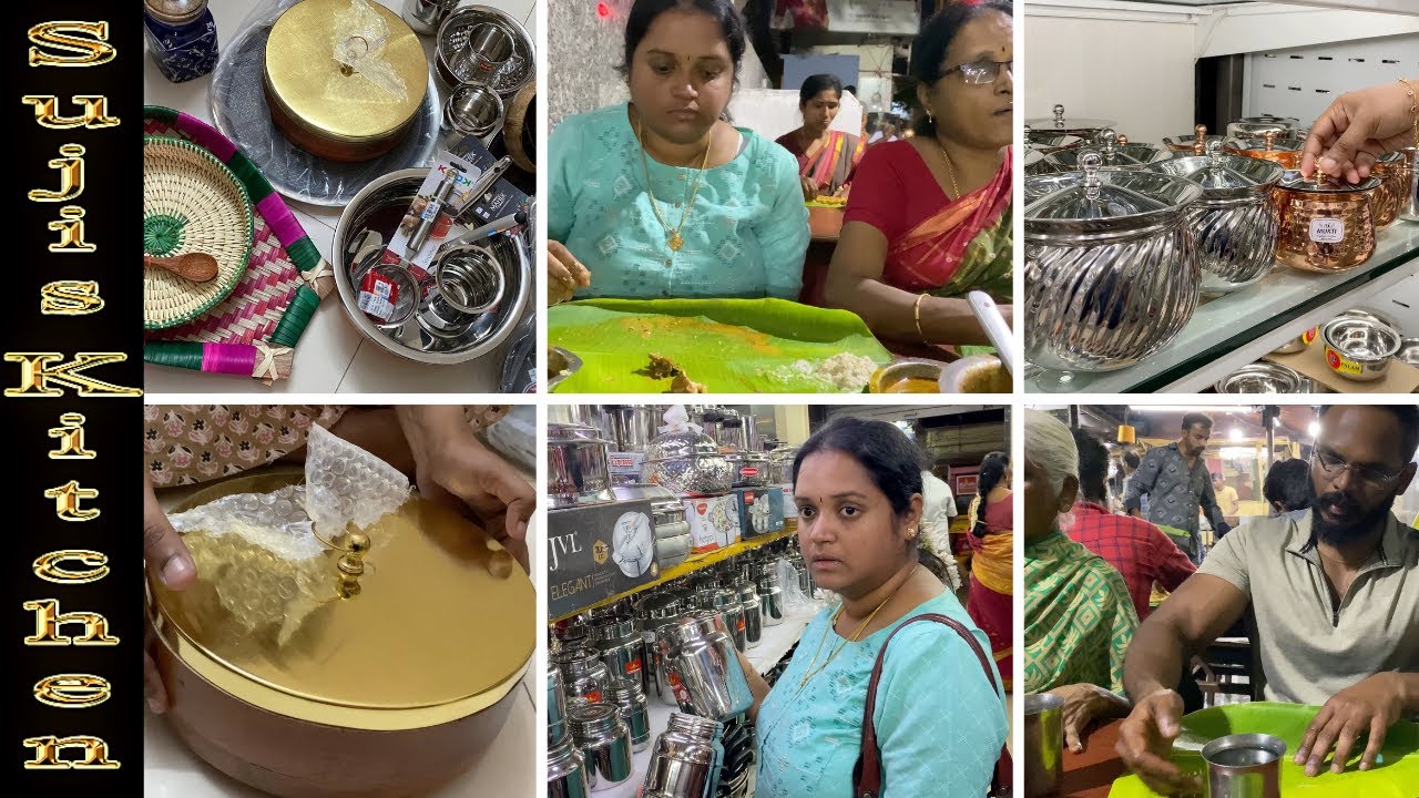மதுரையில் பாத்திரங்கள் எங்கு வாங்கலாம்??Shopping & dinner vlog|| What I bought for my kitchen