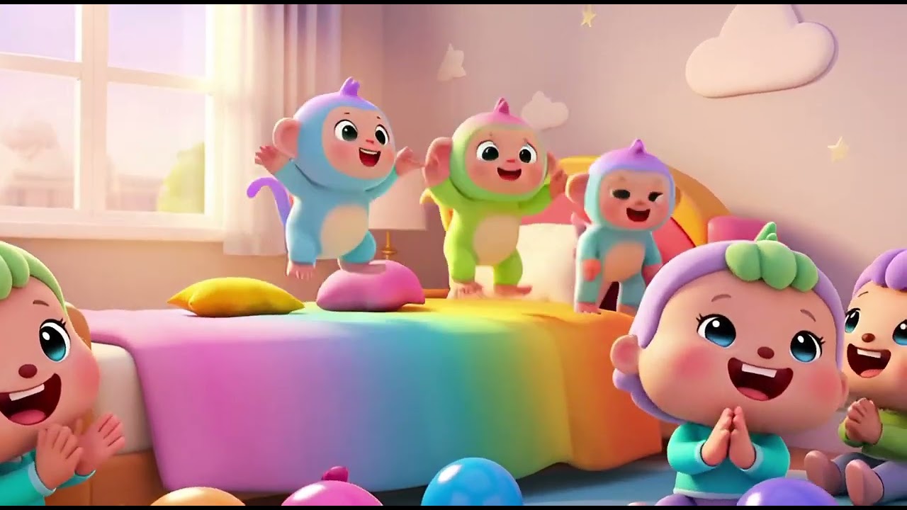 Five little monkeys for kids rhyme