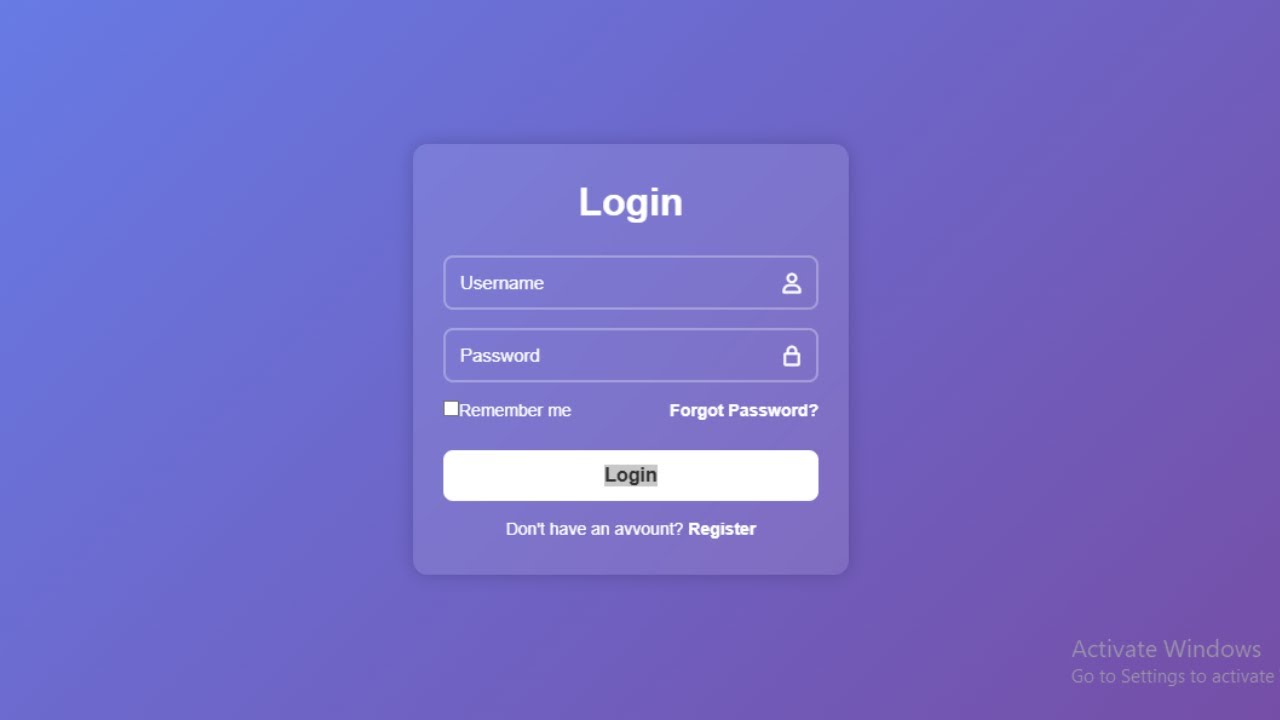 How to Create a Modern Login Form Using HTML & CSS | Responsive Design #LoginForm #WebDesign