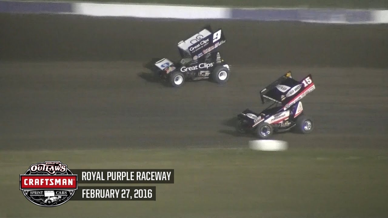 Highlights: World of Outlaws Craftsman Sprint Cars Royal Purple Raceway February 27th, 2016