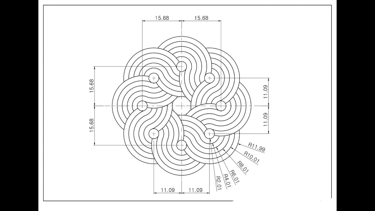 drawing an ornament using autocad رسم زخرفة باستخدام اوتوكاد ثنائي الابعاد