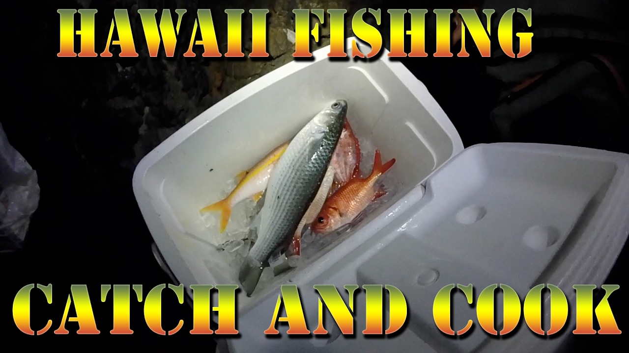 Hawaii Fish Catch and Cook - Menpachi, Aweoweo, Mullet, and Weke Fishing  - Braddahs On Da Shore 22