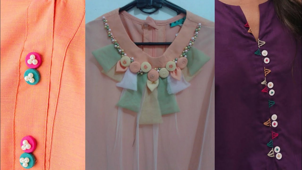 Buttons wale neck desain idea 