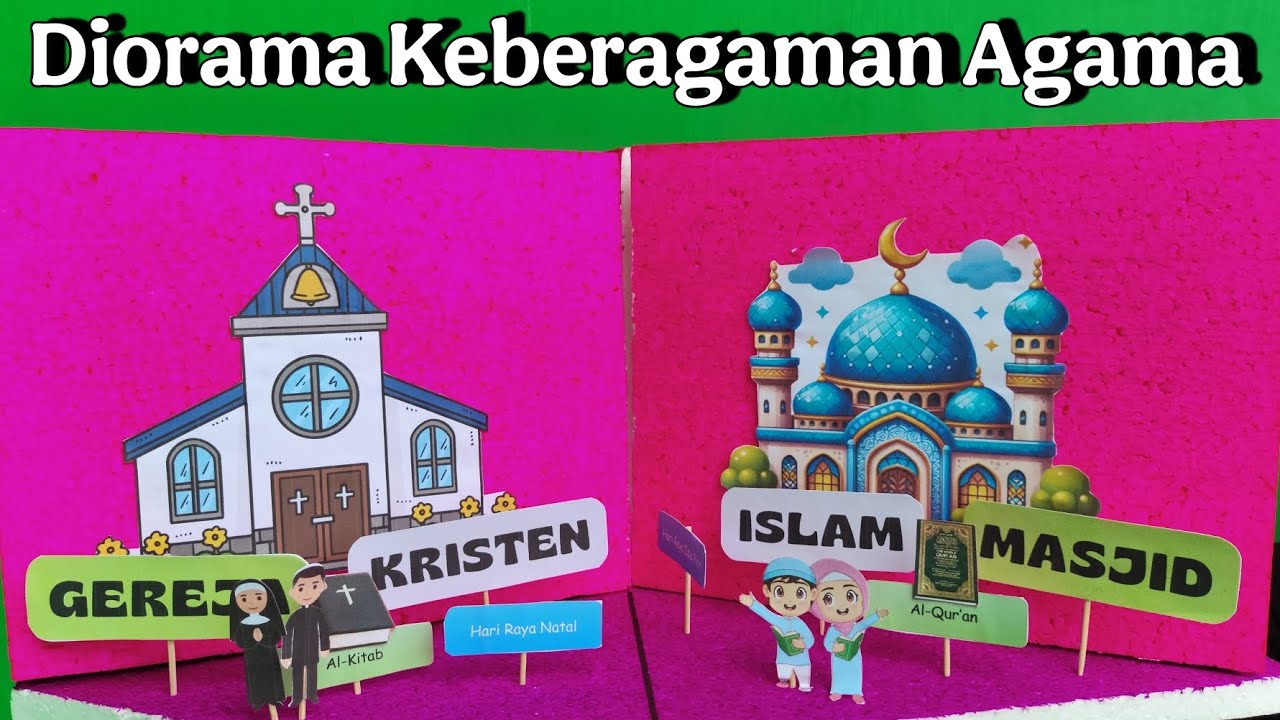 UNIK‼️Cara Membuat Media Diorama Keberagaman Agama di Indonesia || Media belajar unik dan kreatif