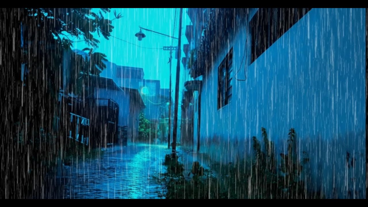 The Blue Serenity of a Village Rain
