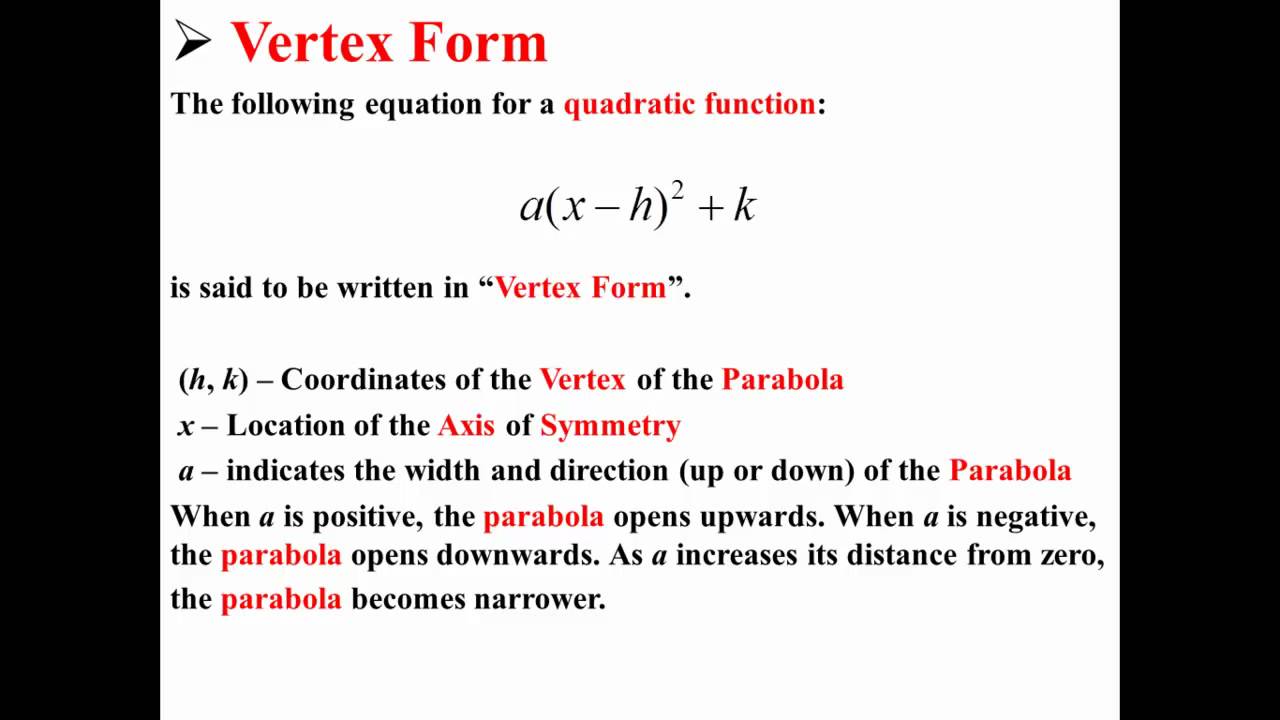 Vertex Form