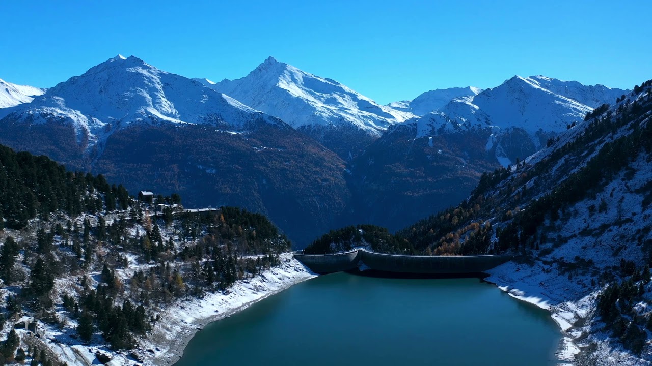 Barrage Plan d&rsquo;Amont et Plan d&rsquo;Aval Aussois Savoie France DJI 4k Movies .mp4