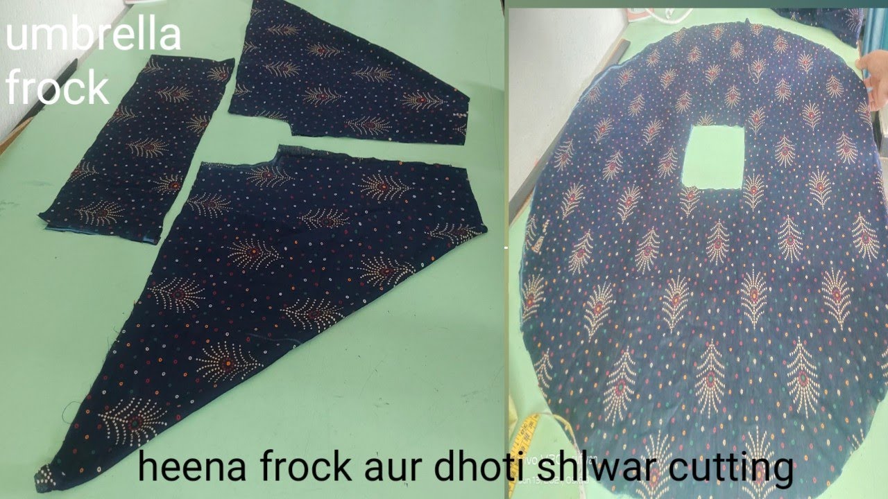Dhoti pant cutting and stitching.heena frock aur dhoti shlwar cutting.धोती शलवार कटींग और सीलाई