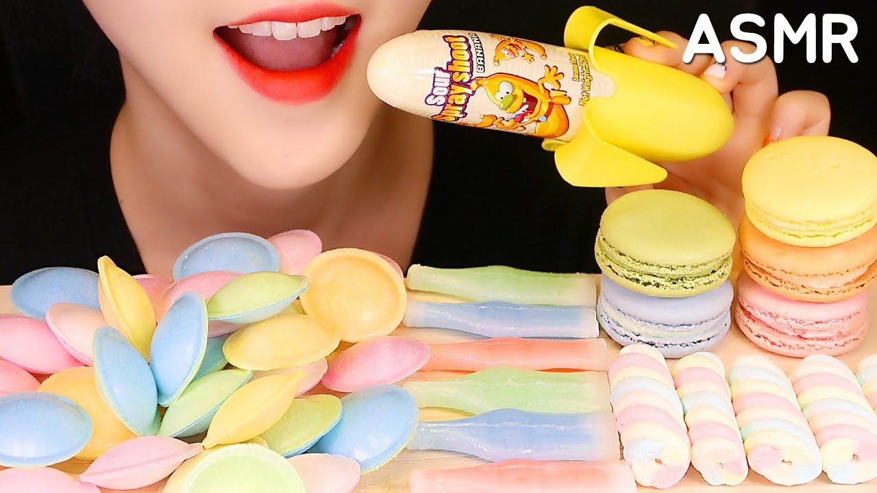 WAX CANDY ASMR UFO CANDY ASMR MACARON ASMR MARSHMALLOW ASMR NO TALKING