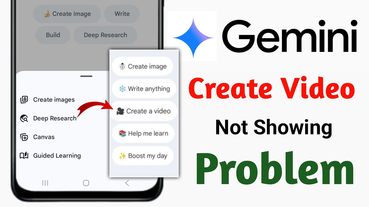 Проблема с отсутствием опции &laquo;Создать видео&raquo; в Google Gemini | Как исправить проблему с отсутстви...