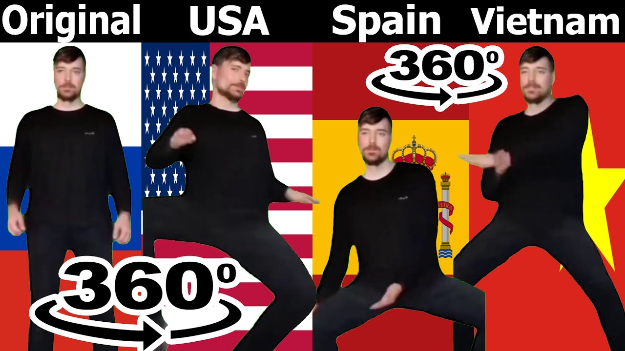 Mr Beast Rizz in Different Languages (Original vs English vs Spanish Versions vs Other) 360º