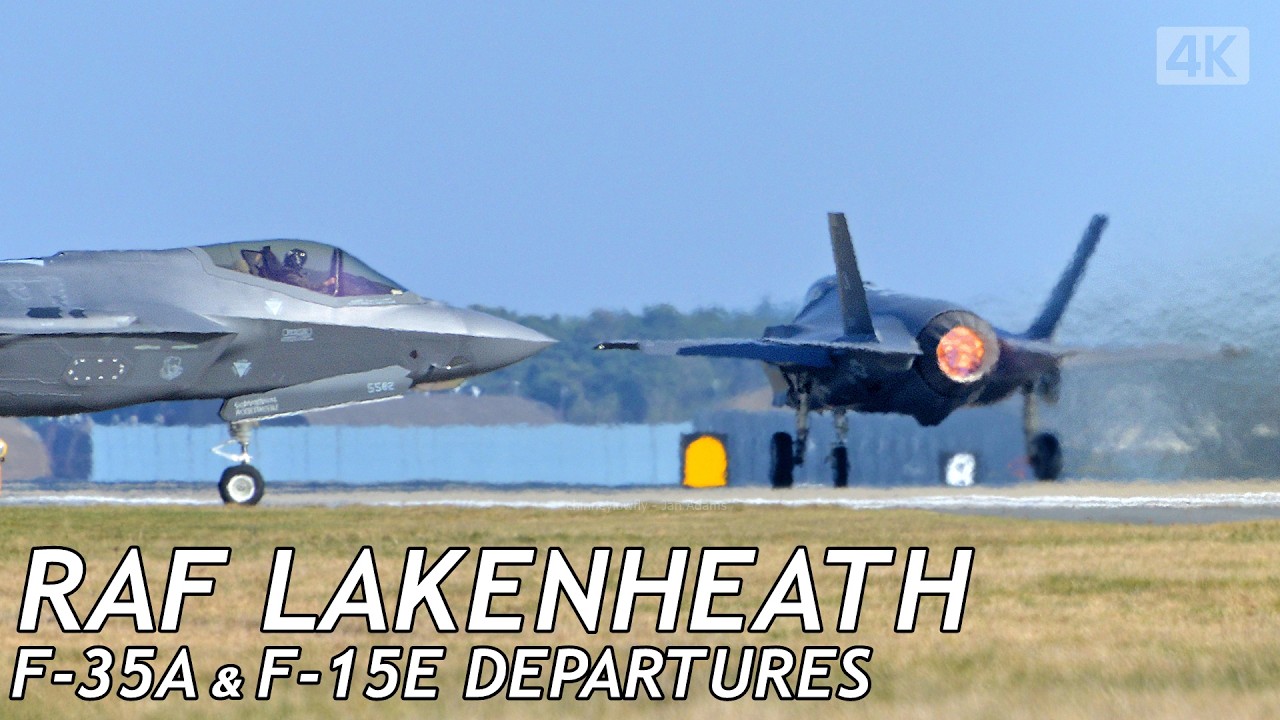 Full Afterburner! F-35A & F-15E Depart RAF Lakenheath