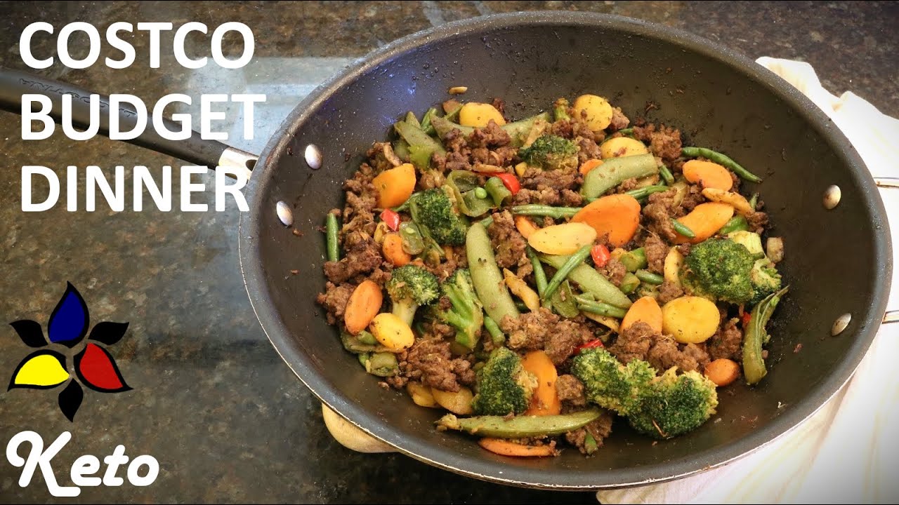 Costco Budget Dinner, Costco Ground Beef and Frozen Veg Stir Fry – Low Carb/Keto and Gluten Free