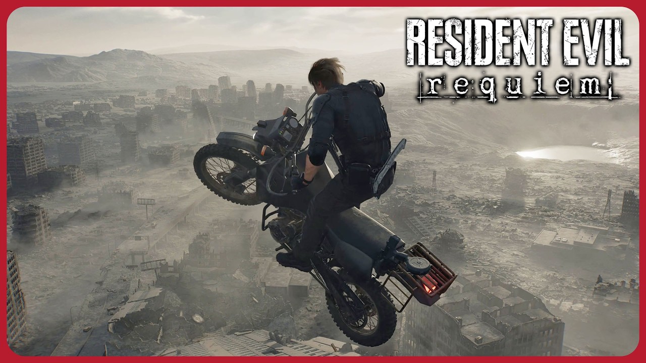 Leon vs Victor Gideon on Bike Boss Fight - Resident Evil 9 Requiem