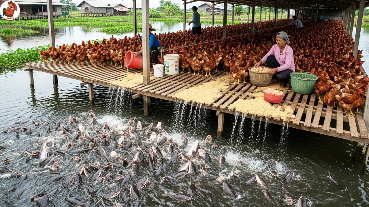 Trang Trại Kết Hợp Nuôi Gà Trên Ao Cá - Nông Dân Quá Thông Minh Thu Lời 100 Triệu Mỗi Tháng