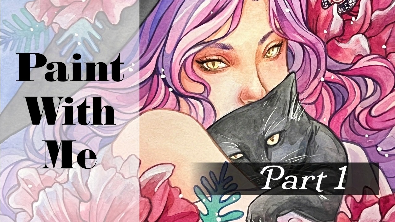 Halloween 2025 | Watercolor Painting Process | Paint With Me: Part 1 | Lofi Real-time Painting