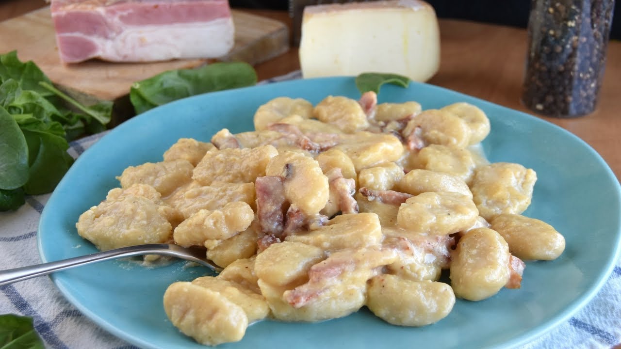❤ Gnocchis a la carbonara MUY FÁCILES Y EN POCOS MINUTOS