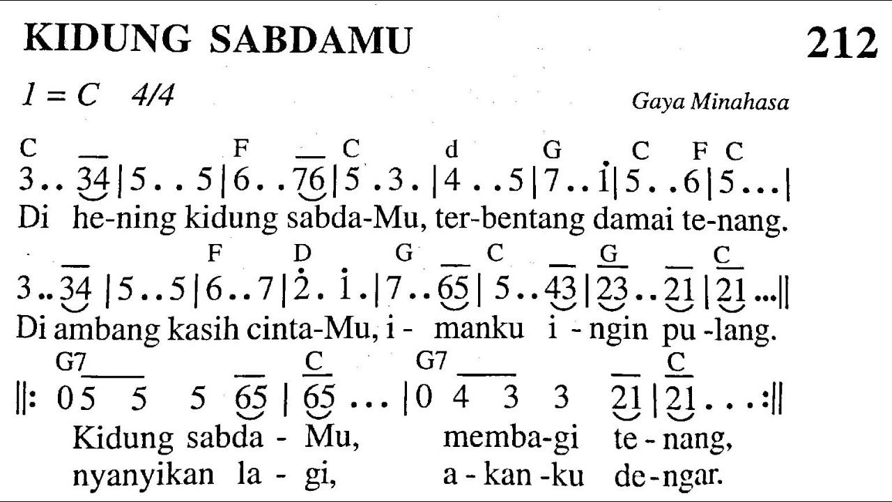 [MADAH BAKTI] Kidung SabdaMu | Lagu Renungan | Madah Bakti No. 212