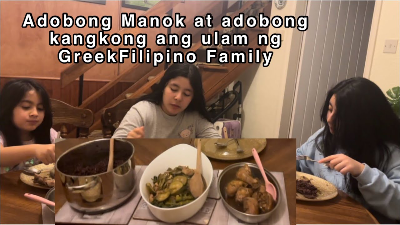 Adobong Kangkong at Adobong Manok  para sa mga anak kong mahilig sa Filipino food 