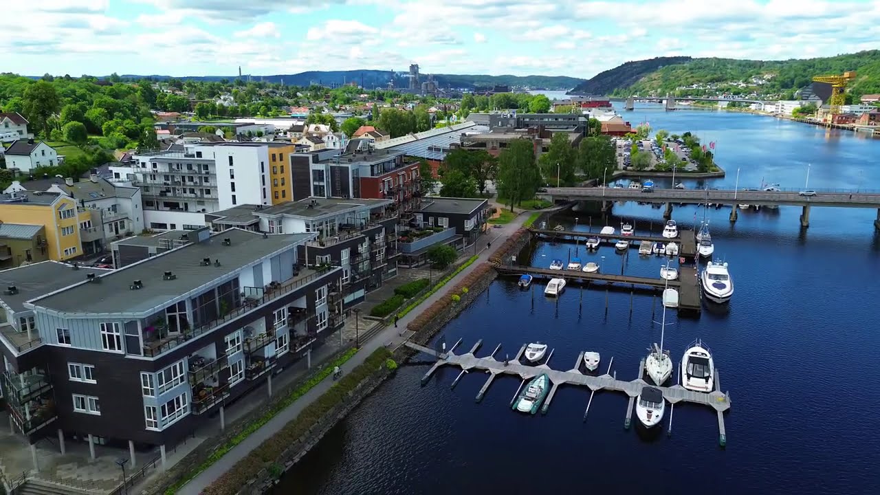 Drone video Porsgrunn Telemark Norway Flyover the City |Amazing view #drone