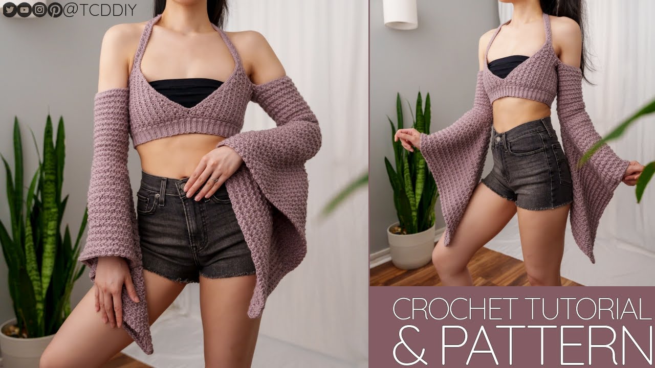 How to Crochet: Bell Sleeve Halter Top | Pattern & Tutorial DIY