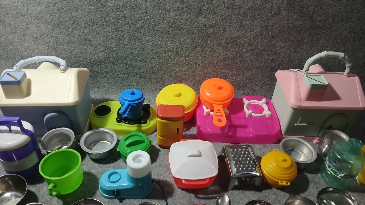 6 Minutes Satisfying With Unboxing Hello Kitty Kitchen Set | Small  ASMR Steel Miniature Kitchen Set