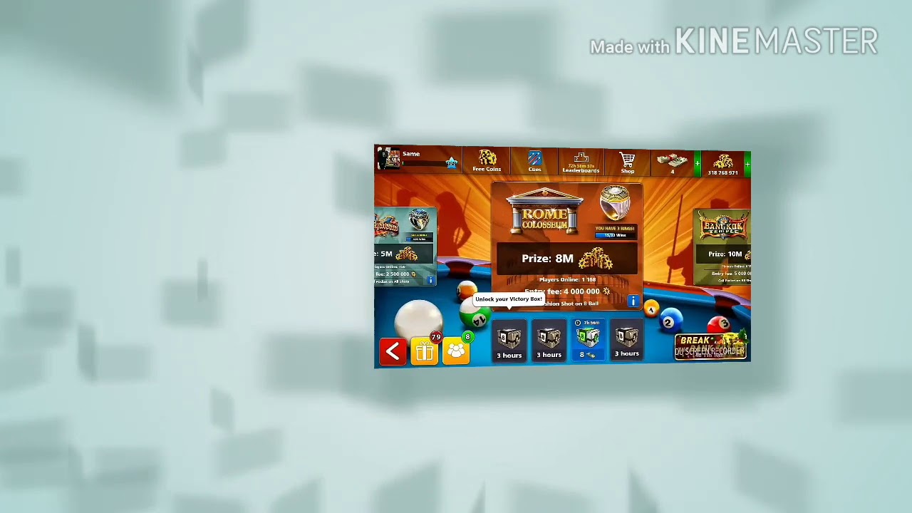 8ball pool king cue free for golden spin