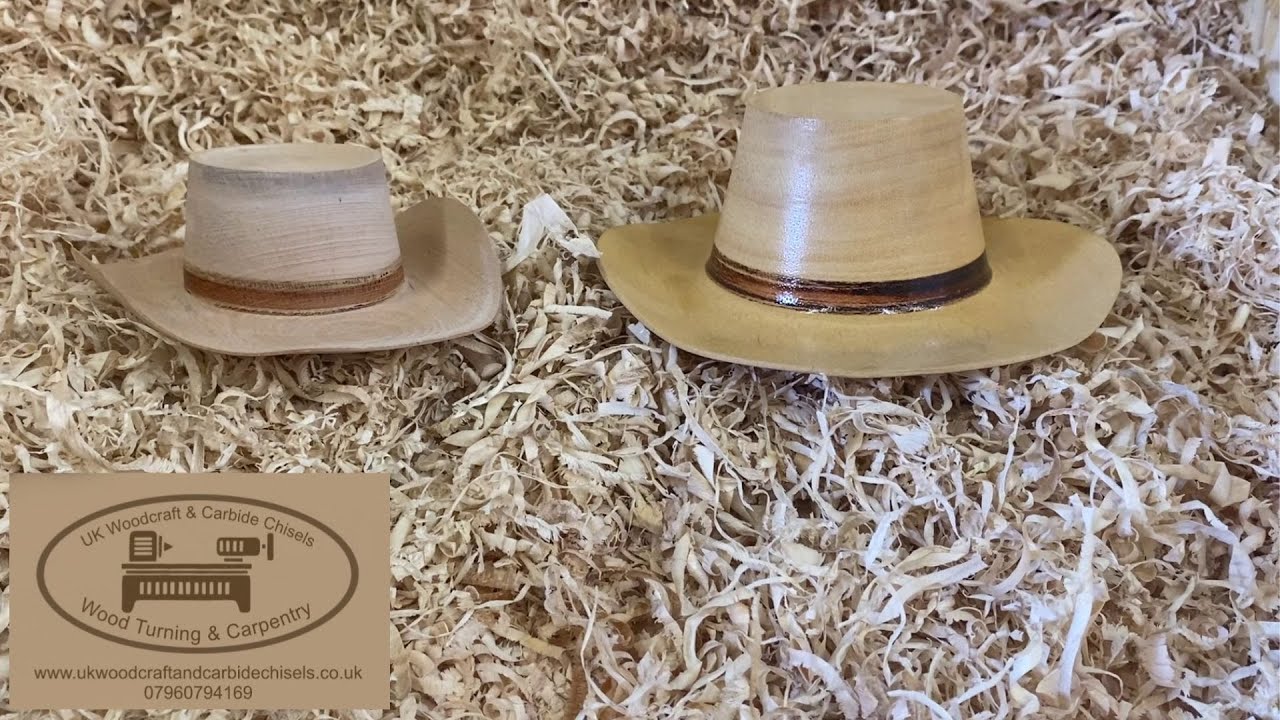 Woodturning a little 🤠 cowboy hat #woodturning #carbide chisels