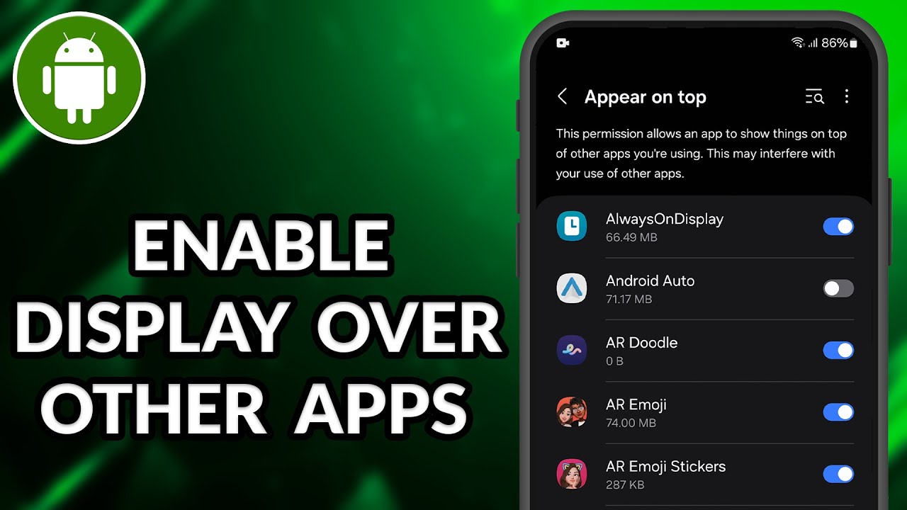 How To Enable Display Over Other Apps In Samsung