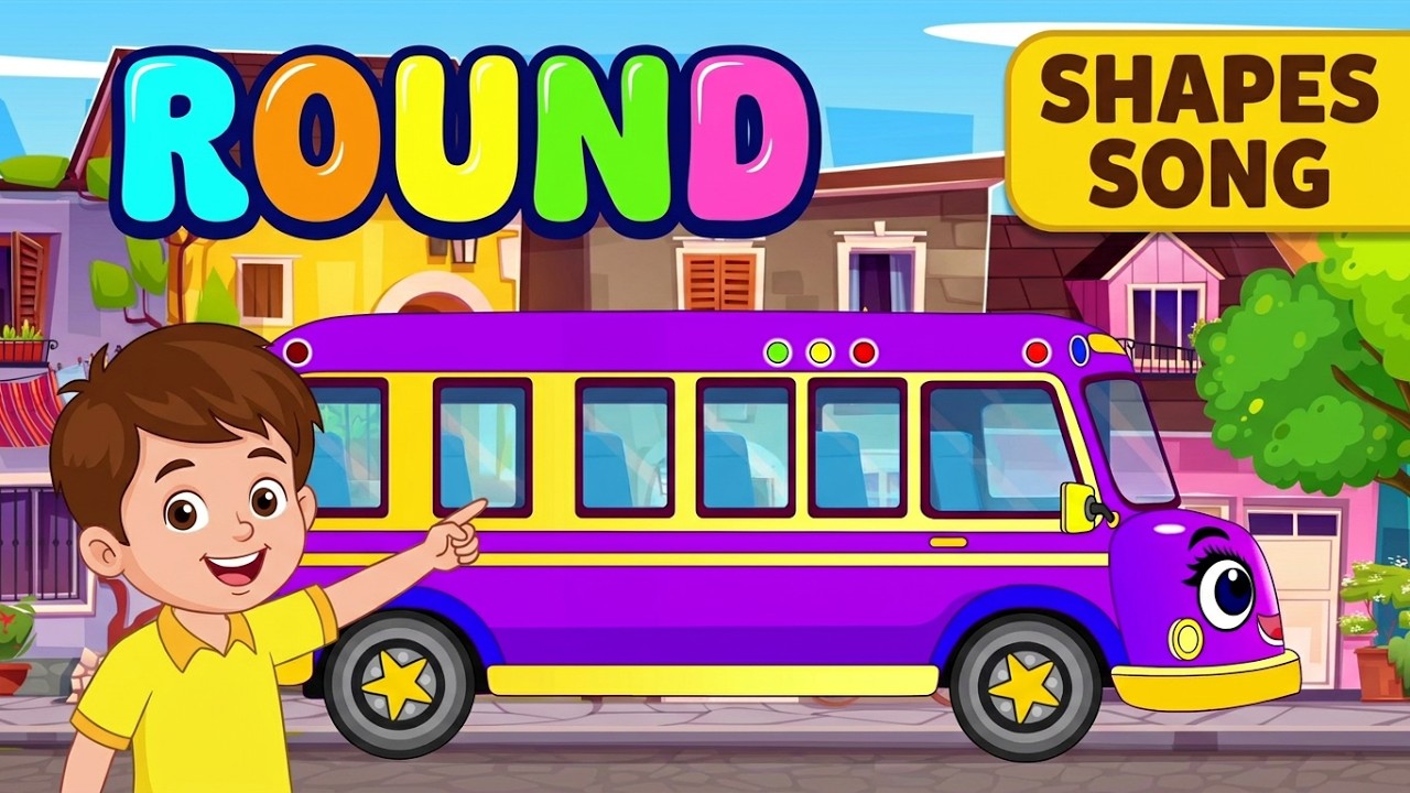 Wheels on the Bus 🚍| Learn Shapes for Toddlers |Nursery Rhymes Baby Songs #nurseryrhymes #babysongs 