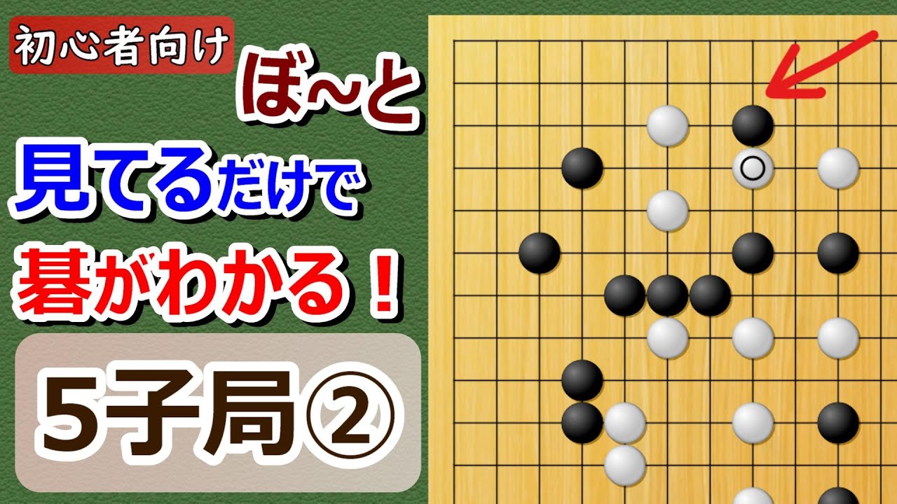 【囲碁】初心者向け・5子局②ぼ~とみてるだけで碁がわかる