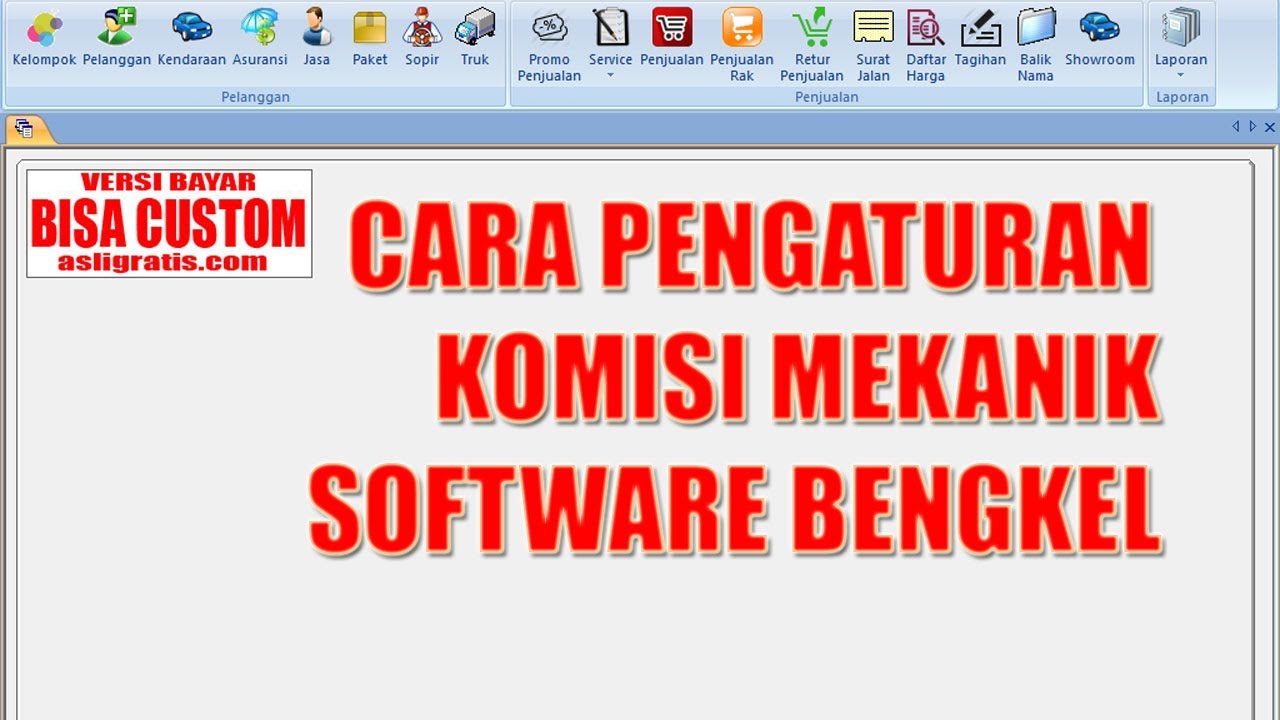 CARA PENGATURAN KOMISI MEKANIK SOFTWARE BENGKEL