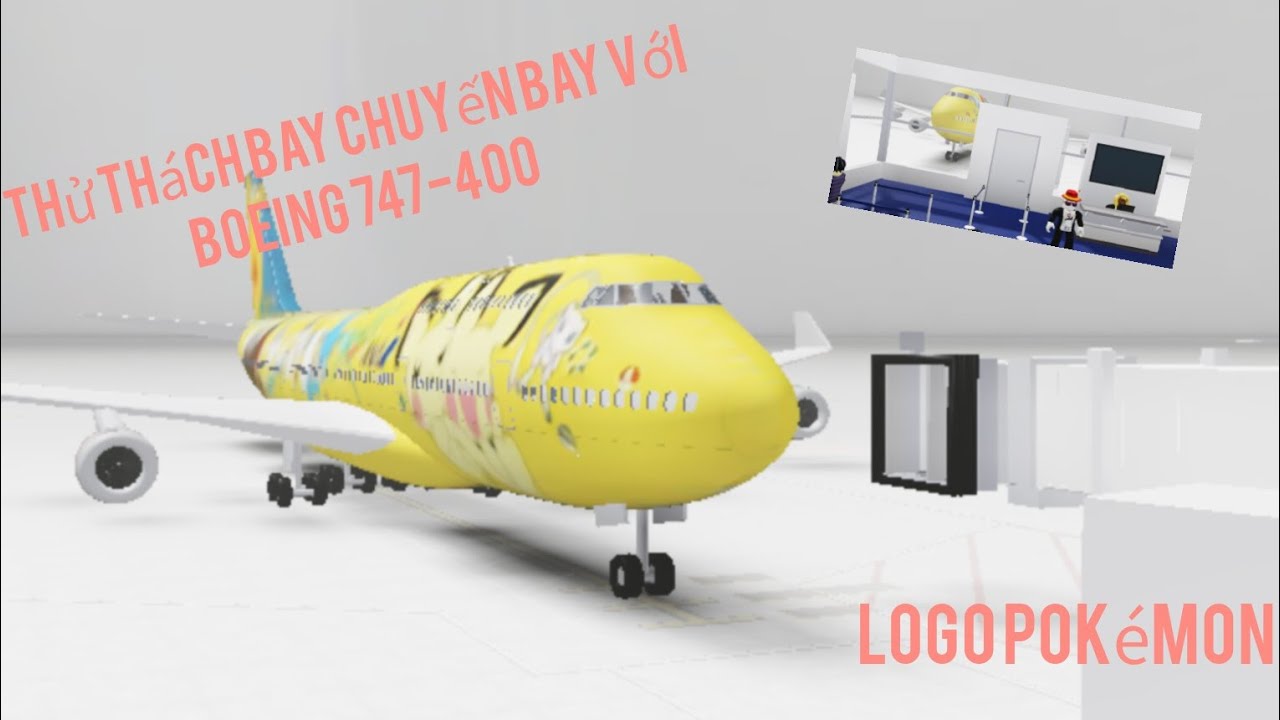 Cabin Crew Simulator : Bay với Boeing 747-400 logo Pokémon