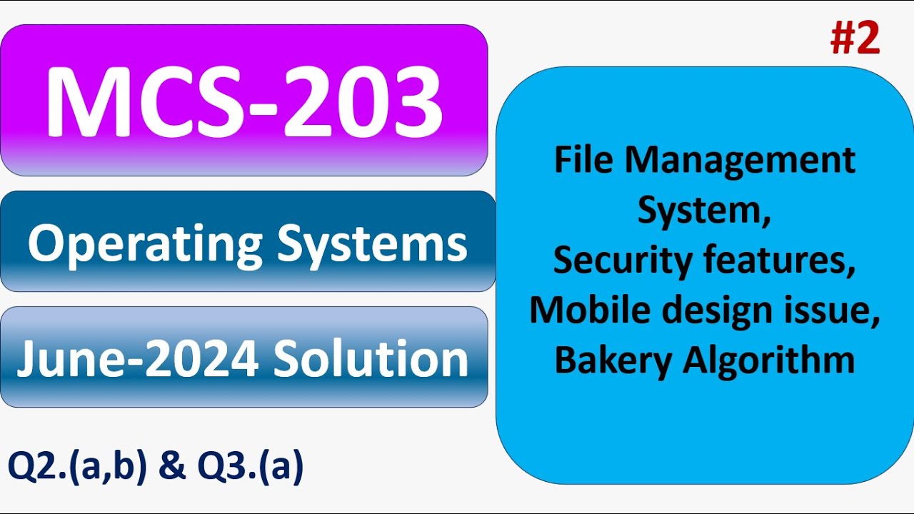 File Management System | Security features | Mobile design issue | Bakery Algorithm MCS-203 #2