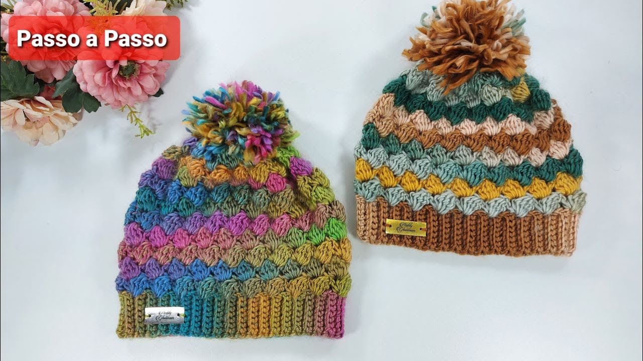 Gorro de Crochê  Boreal - Crochê Passo a Passo Prof. Neddy Ghusmam