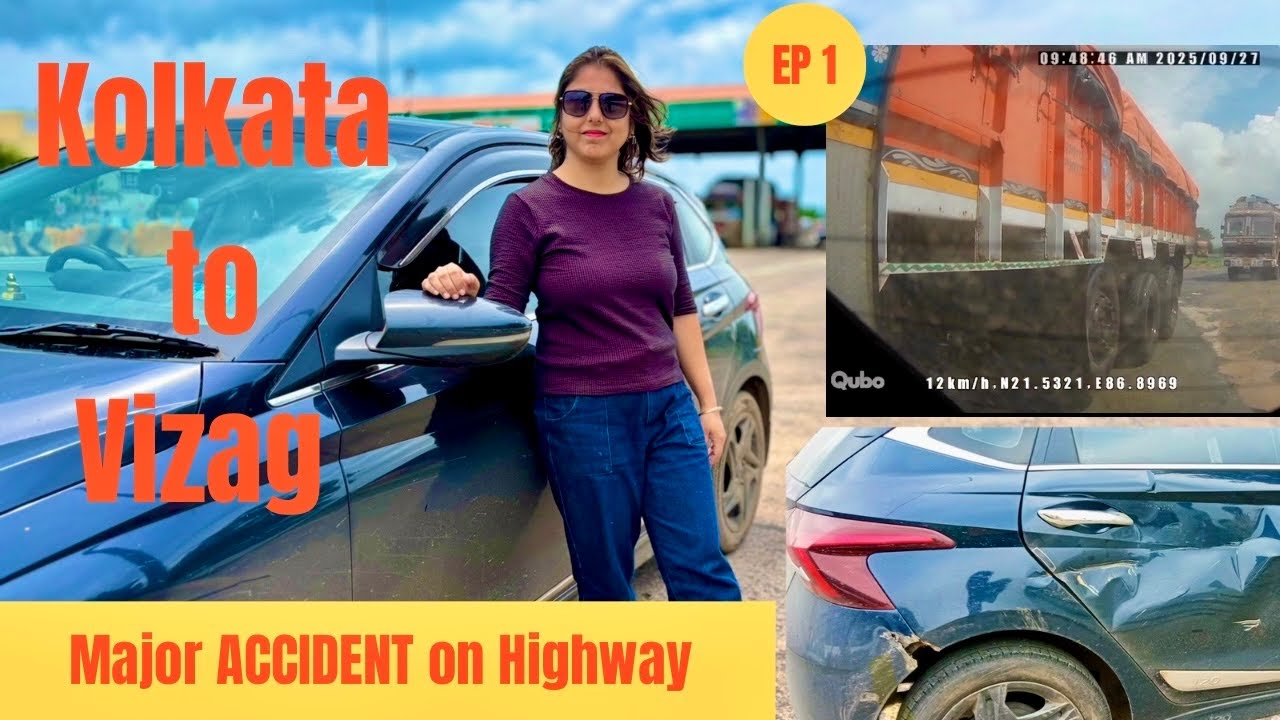 Kolkata to Vizag Roadtrip by Car 2025 | Car hit by a Truck on NH16 | Ep - 1 | Present Road Condition