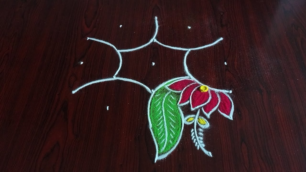 Simple easy latest rangoli designs (5&times;3) dot's...