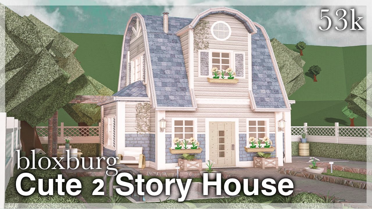 Bloxburg - Cute 2 Story House Speedbuild (exterior)