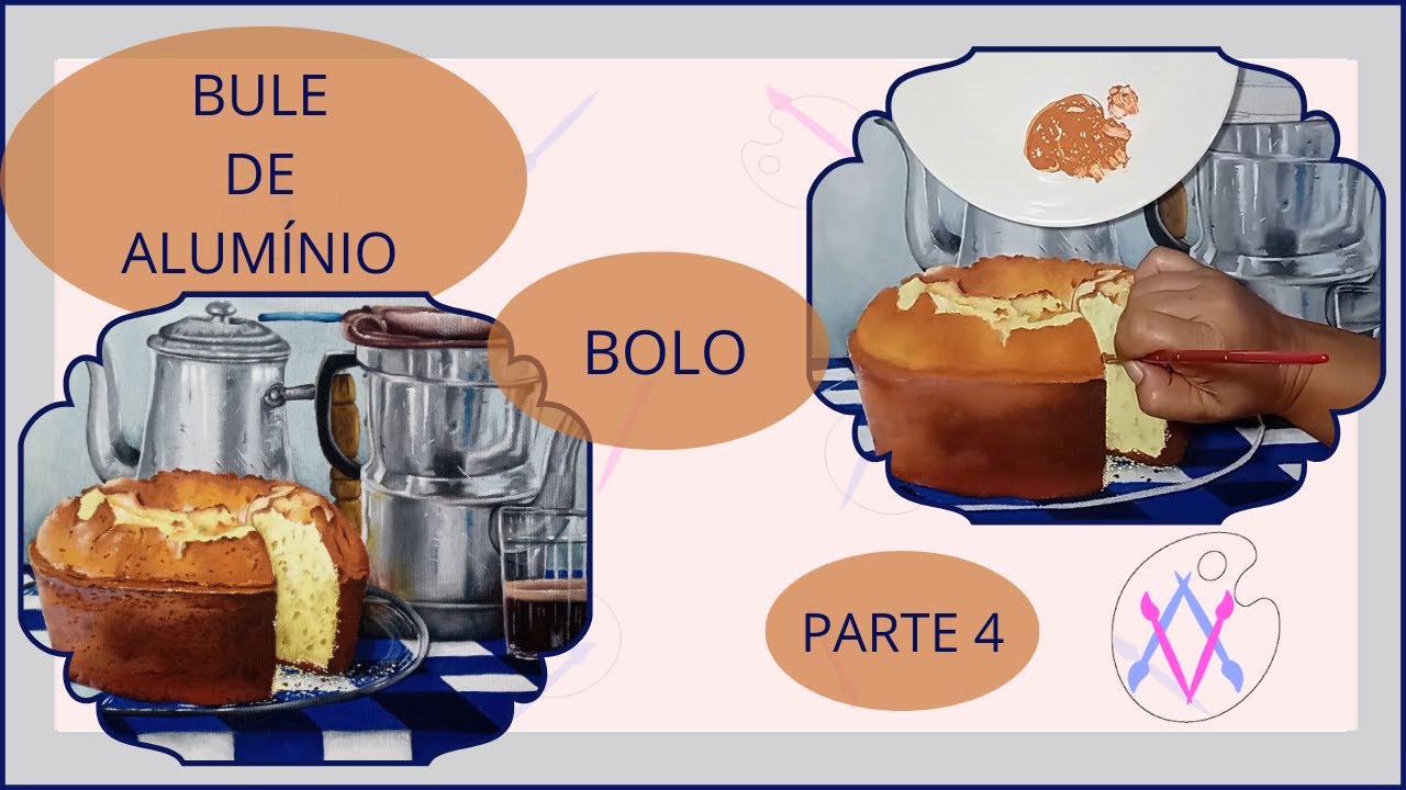Pintura em tecido: Bule de alumínio (pt4) Bolo.